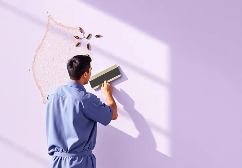 Application d'un enduit décoratif à la lisseuse sur un mur